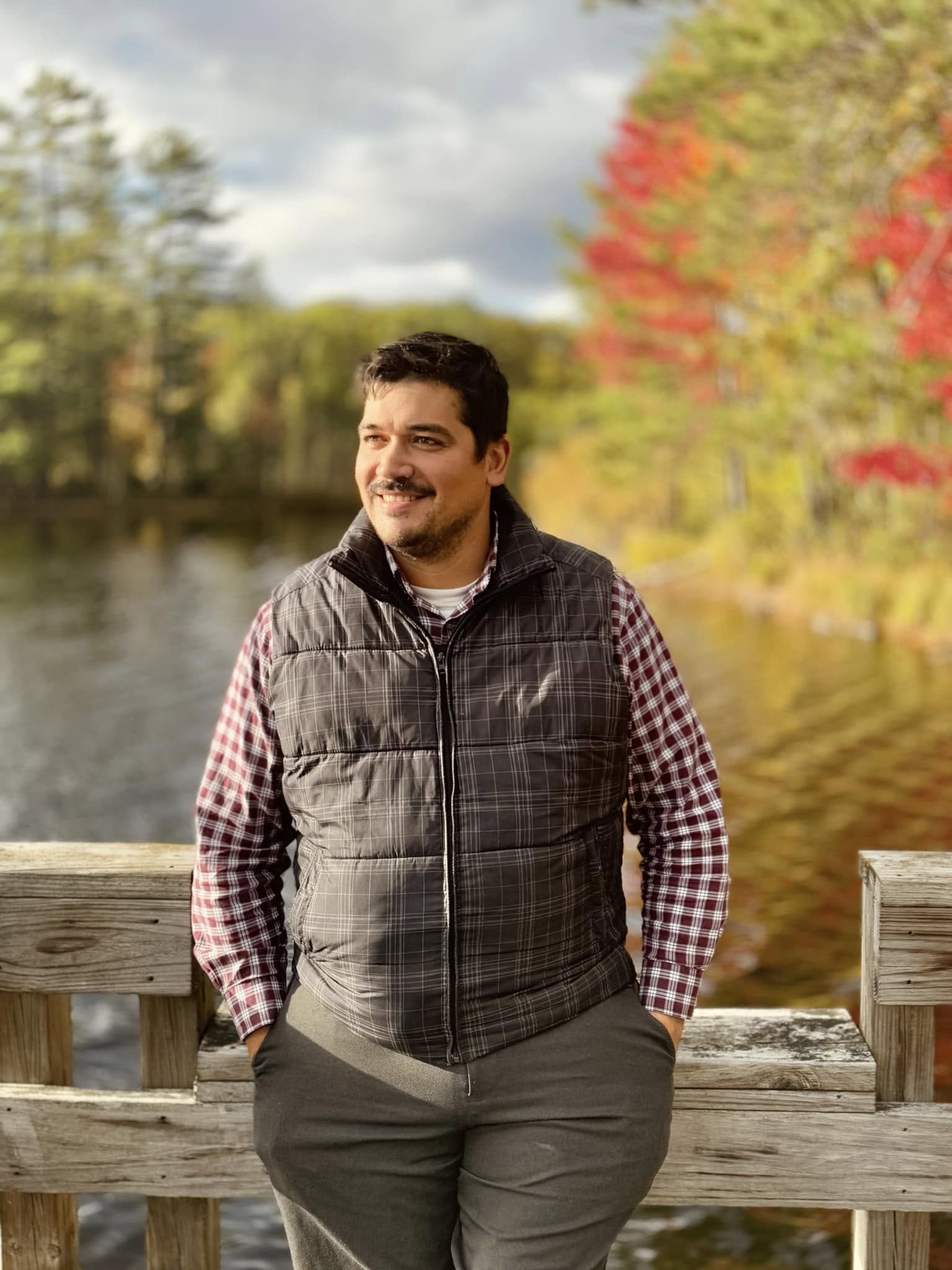 Michael next to a lake